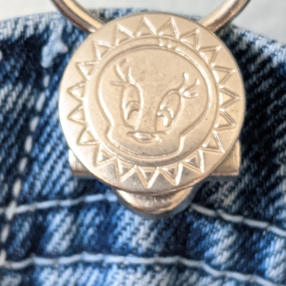 Vintage Tweety Bib Denim Overalls Shorts - Picture 13 of 14